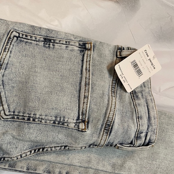 HP⭐️FREE PEOPLE Raw High-Rise Jeggings NWT 27 Acid - Picture 14 of 16